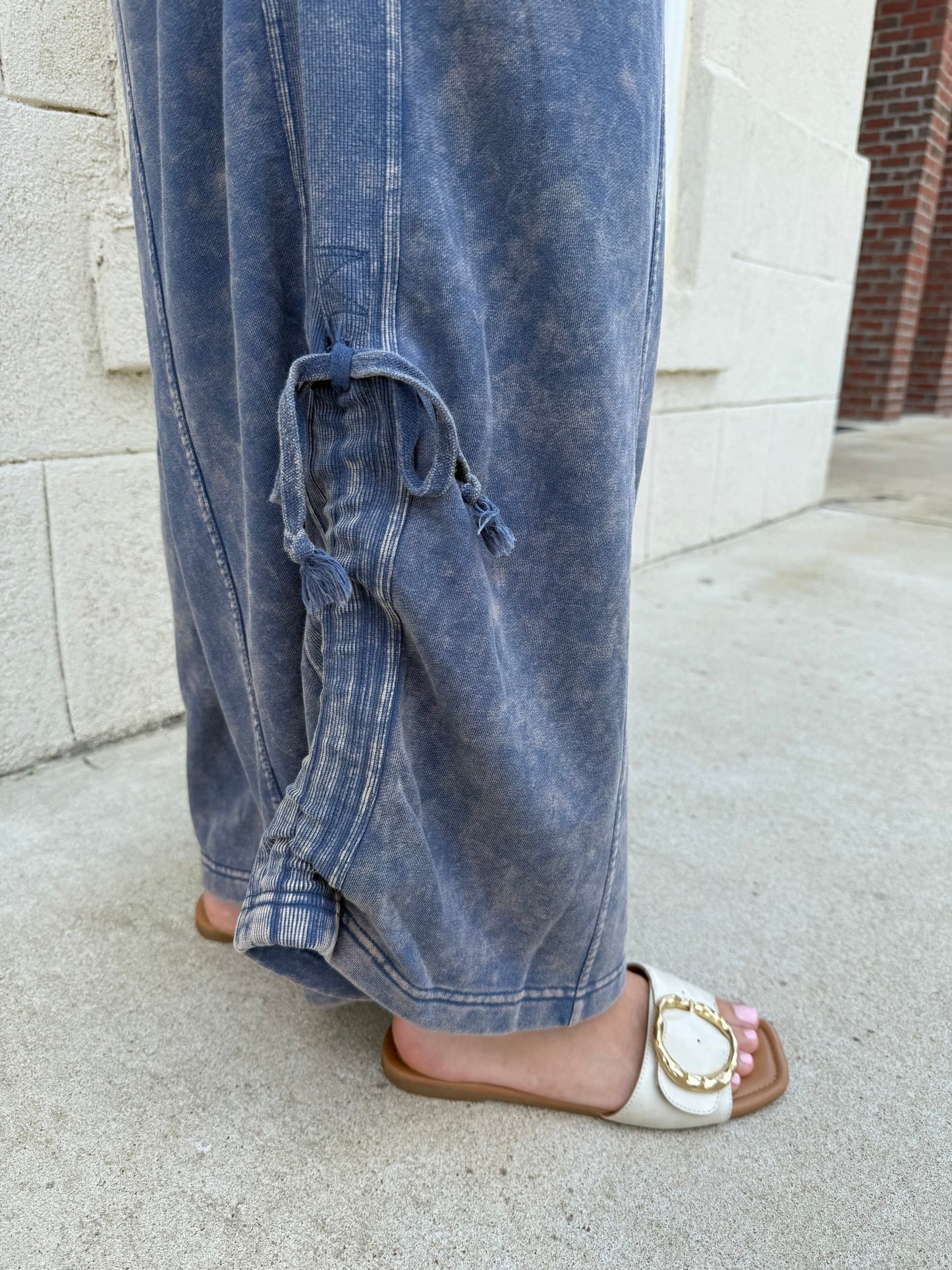 Denim Blue V-Neck Jumpsuit