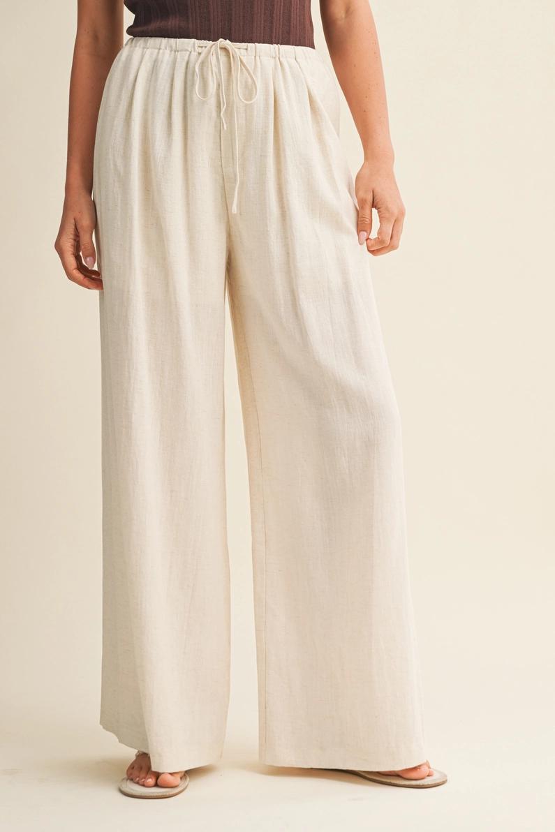 Linen Waist Tuck Pants