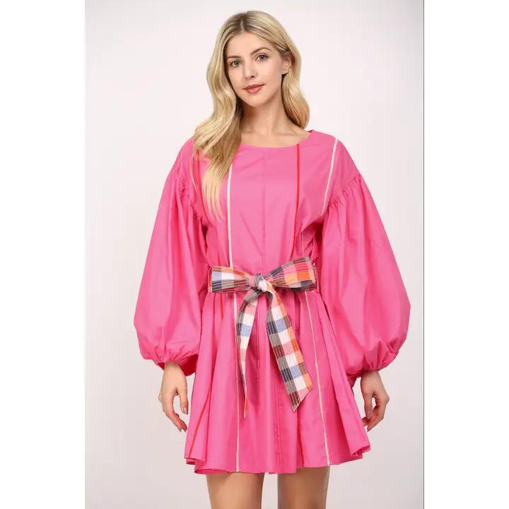 Hot Pink Fit and Flare Dress