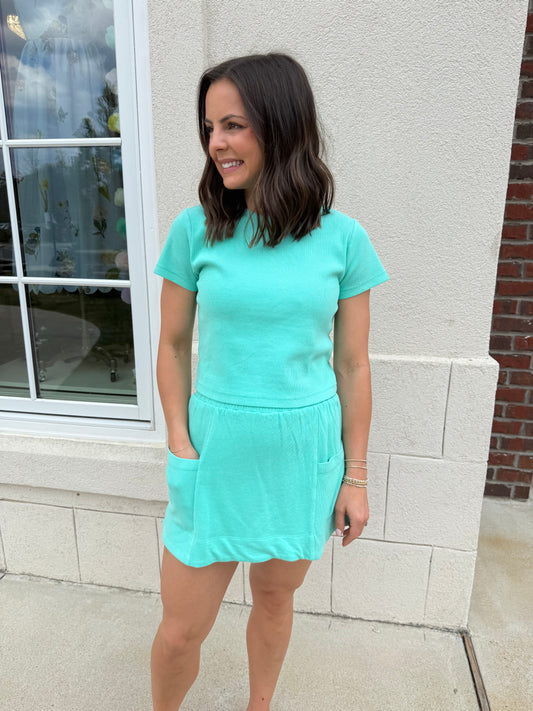 Seafoam Relaxed Crop Top