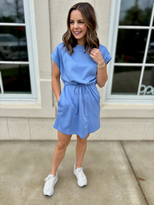Periwinkle Luxeknit Short Sleeve Mini