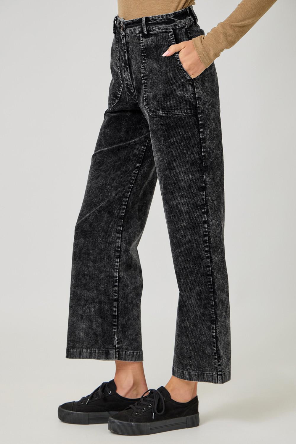 Washed Black Corduroy Trousers