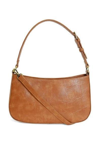 Golden Tan Erin Faux Croc Hobo