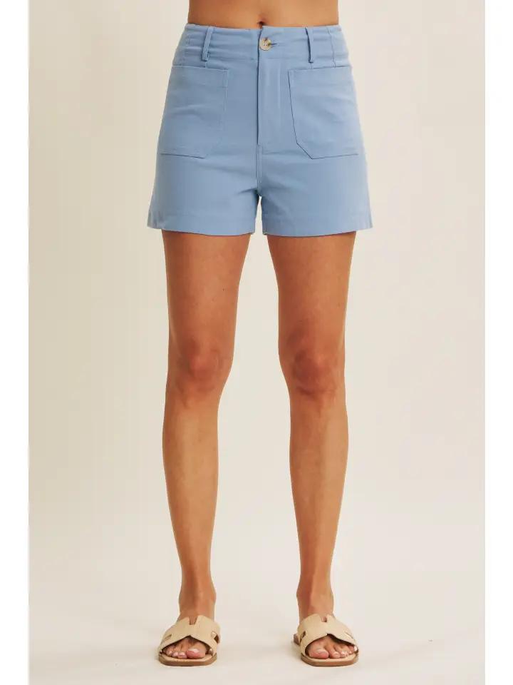 Light Denim Blue Shorts