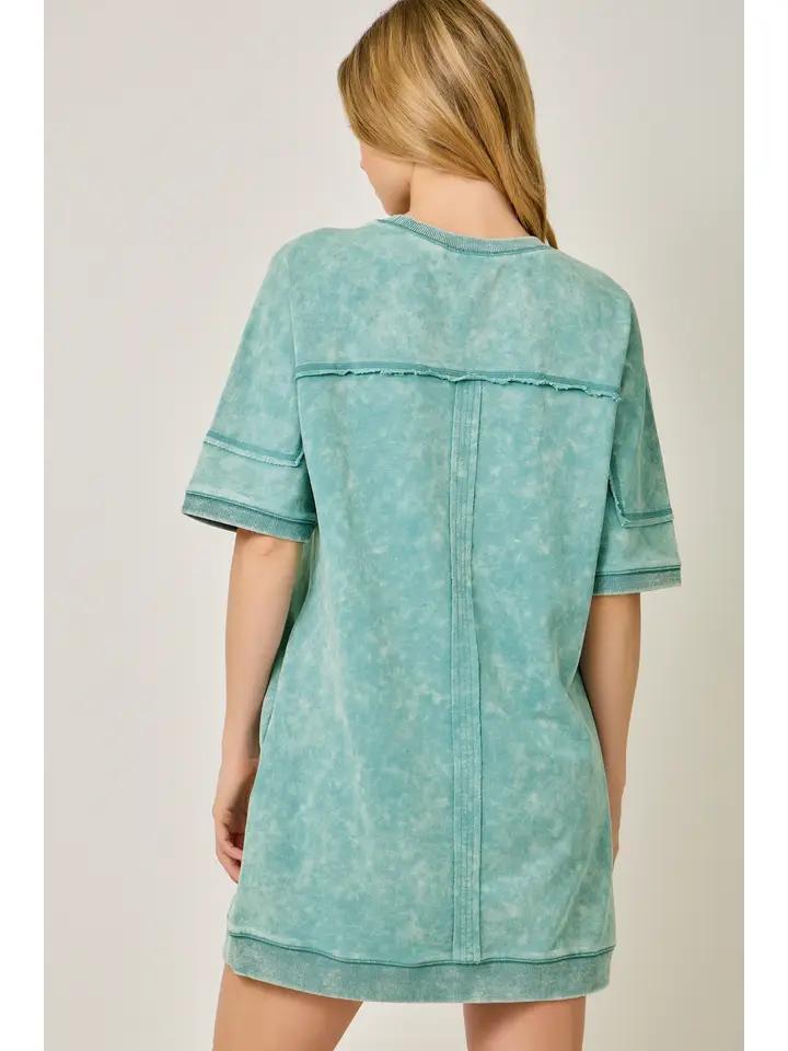 Washed Emerald Terry Dress