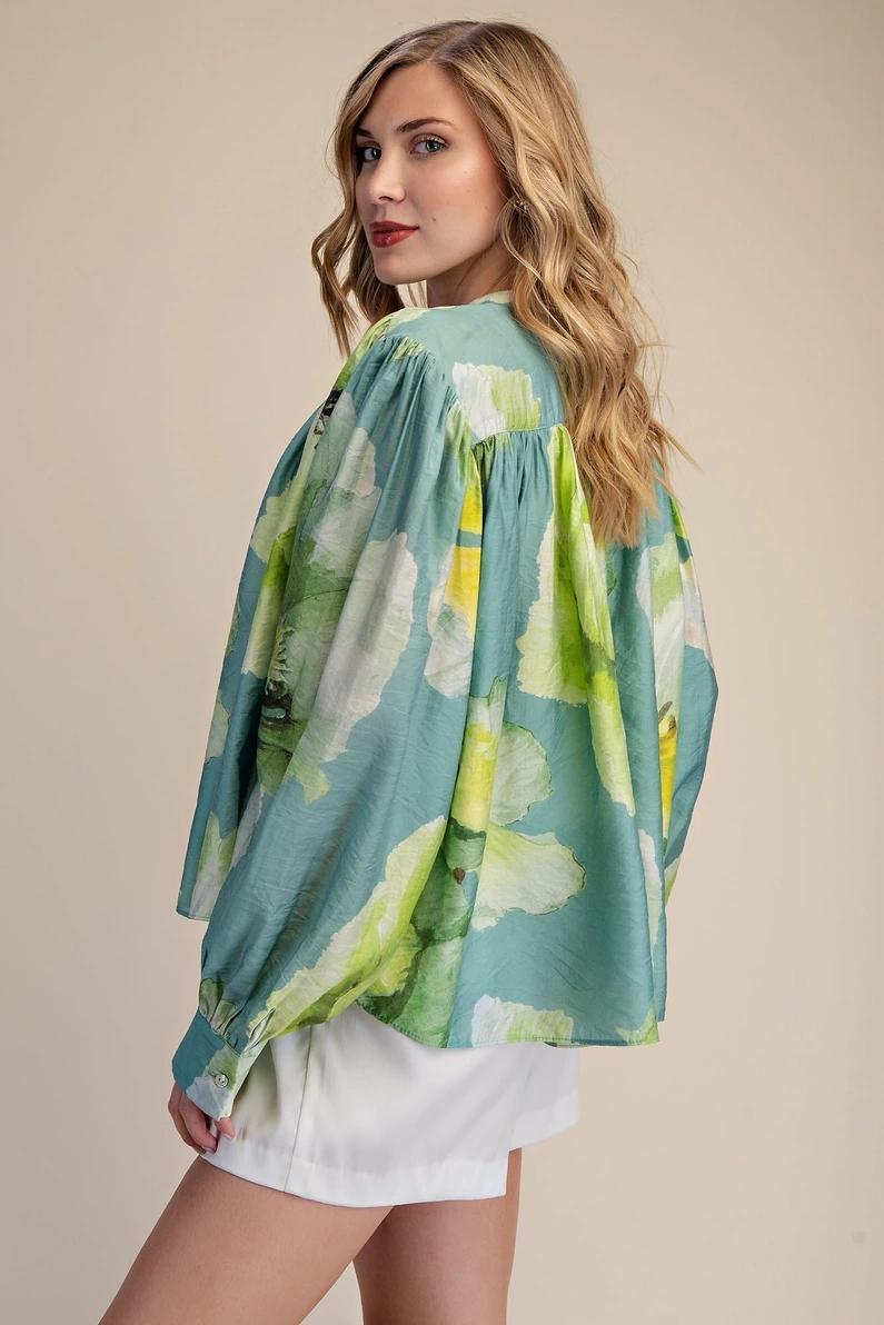 Sage Multi Voluminous Blouse