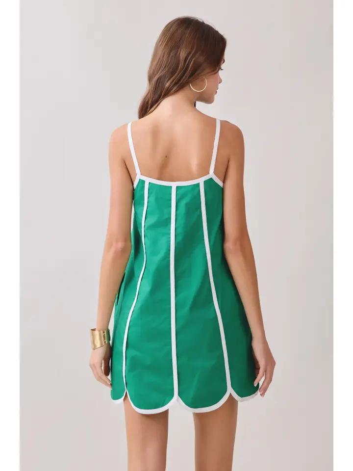 Green with White Contrast Trim Mini