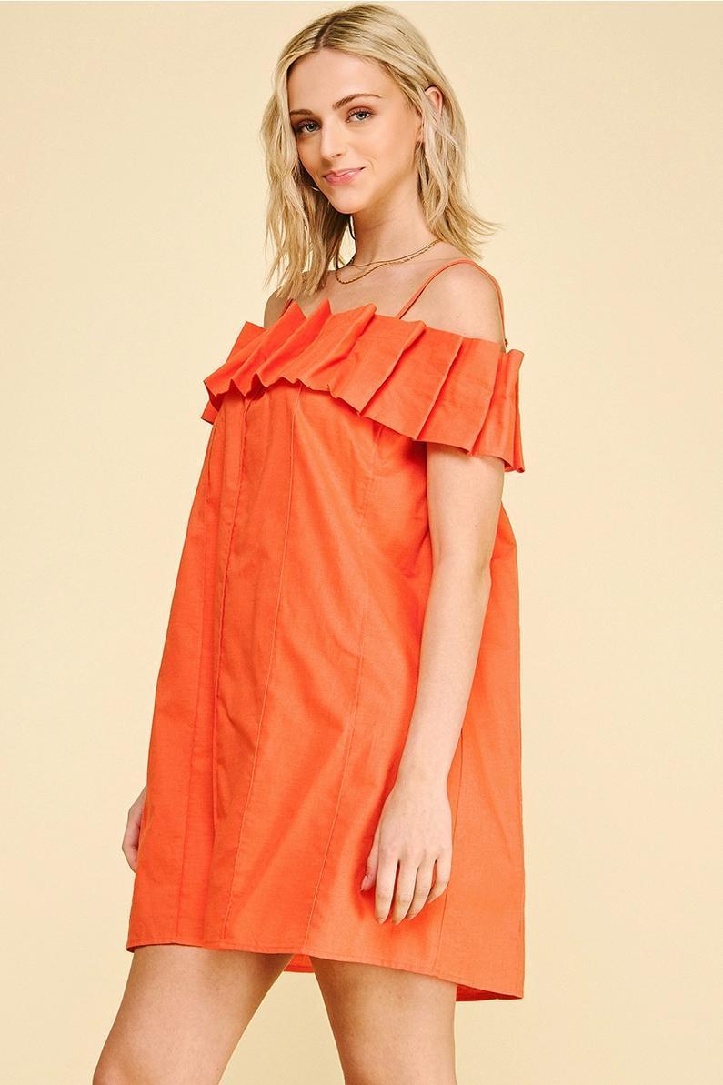 Burnt Orange Off Shoulder Mini