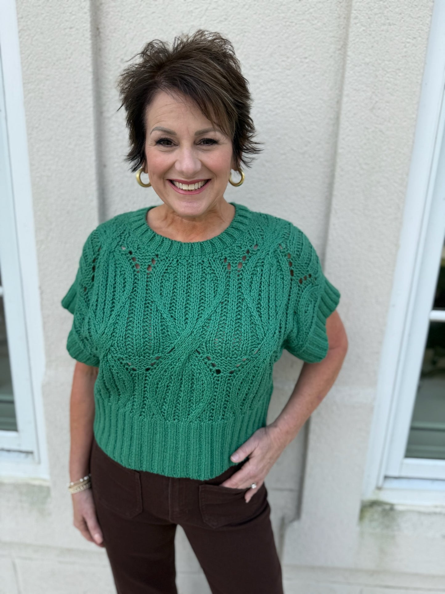 Dark Green Chic Knit Sweater