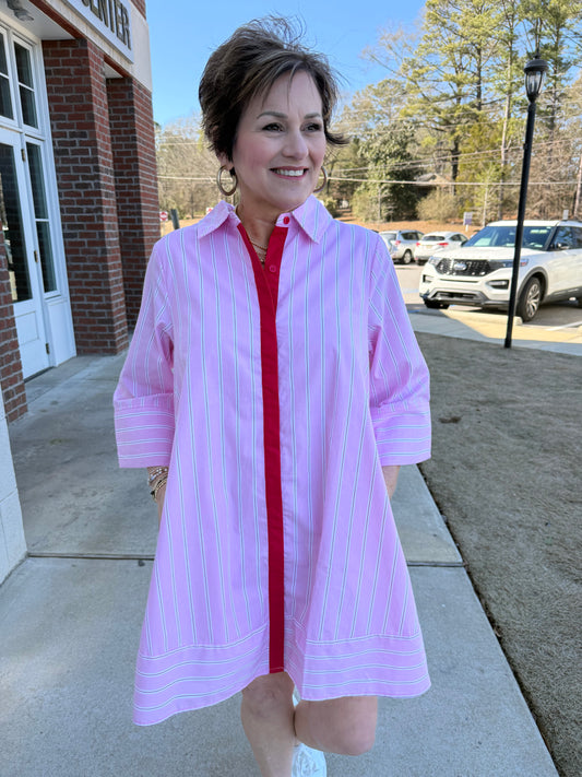 Pink Collared A-Lined Mini
