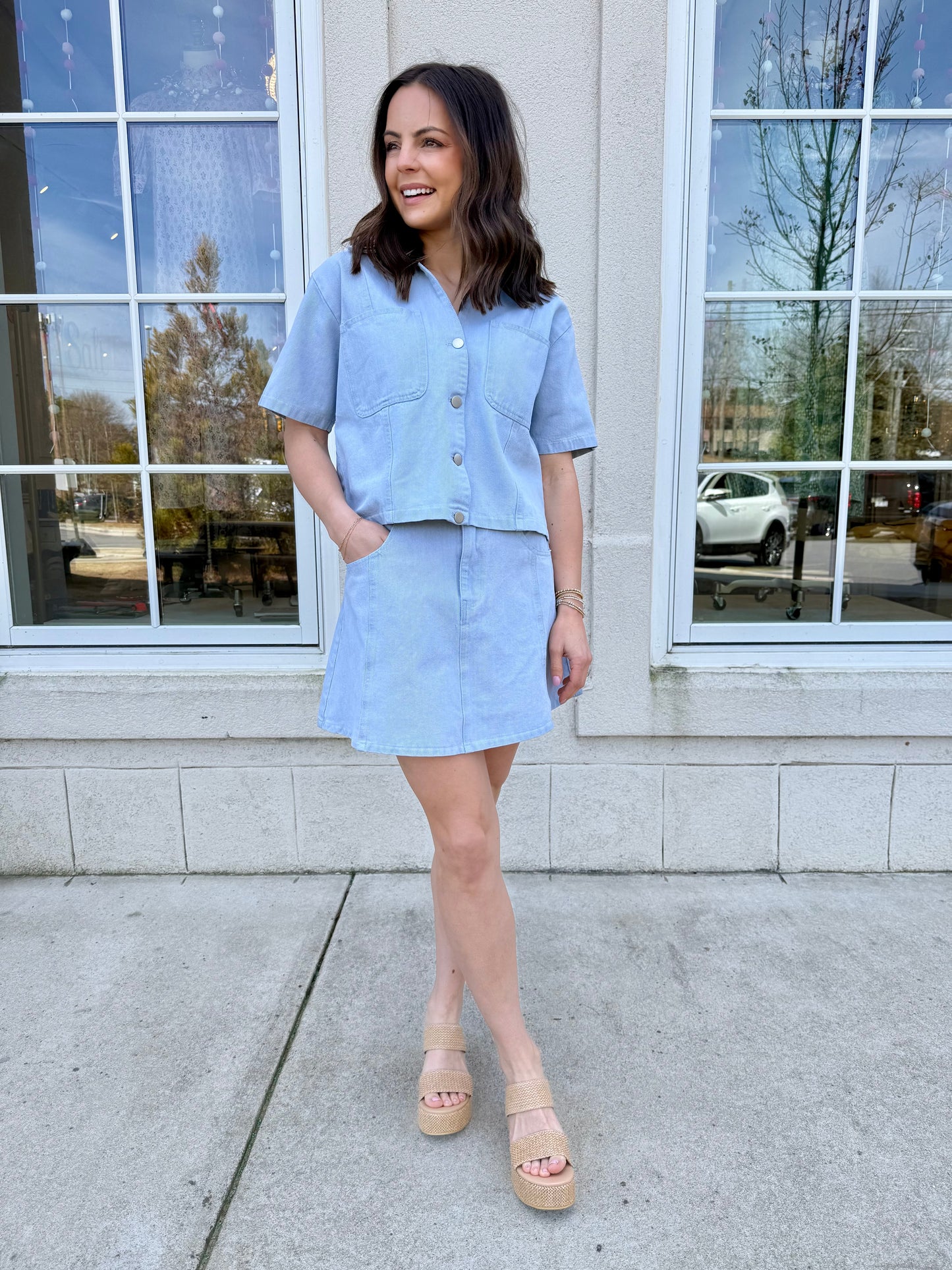 Light Denim A-line Skirt