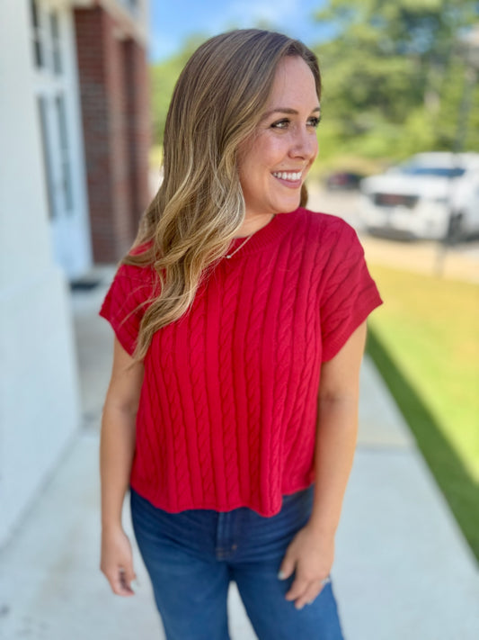Dark Red Oversized Cotton Top