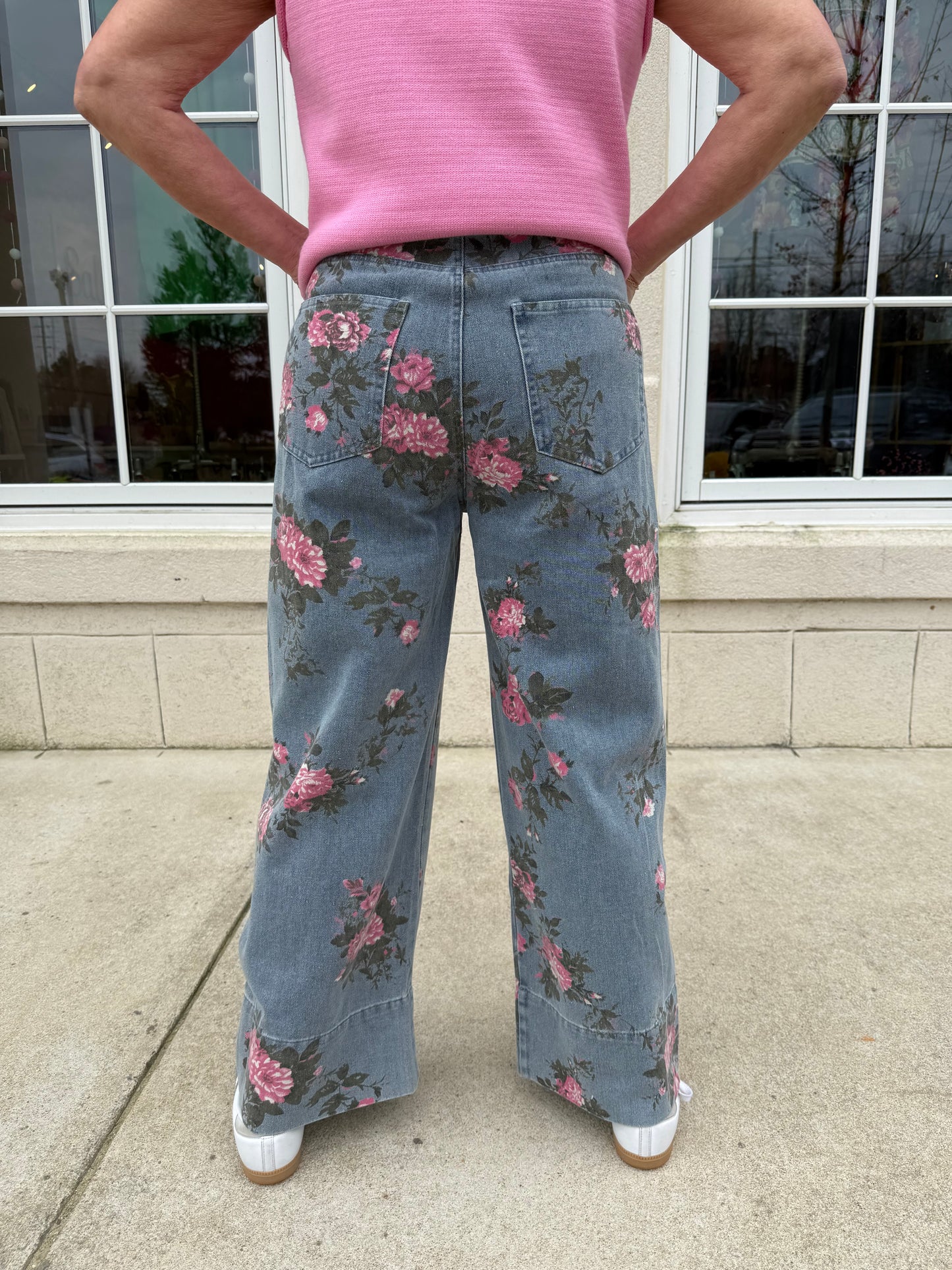 Light Blue Floral Print Pant