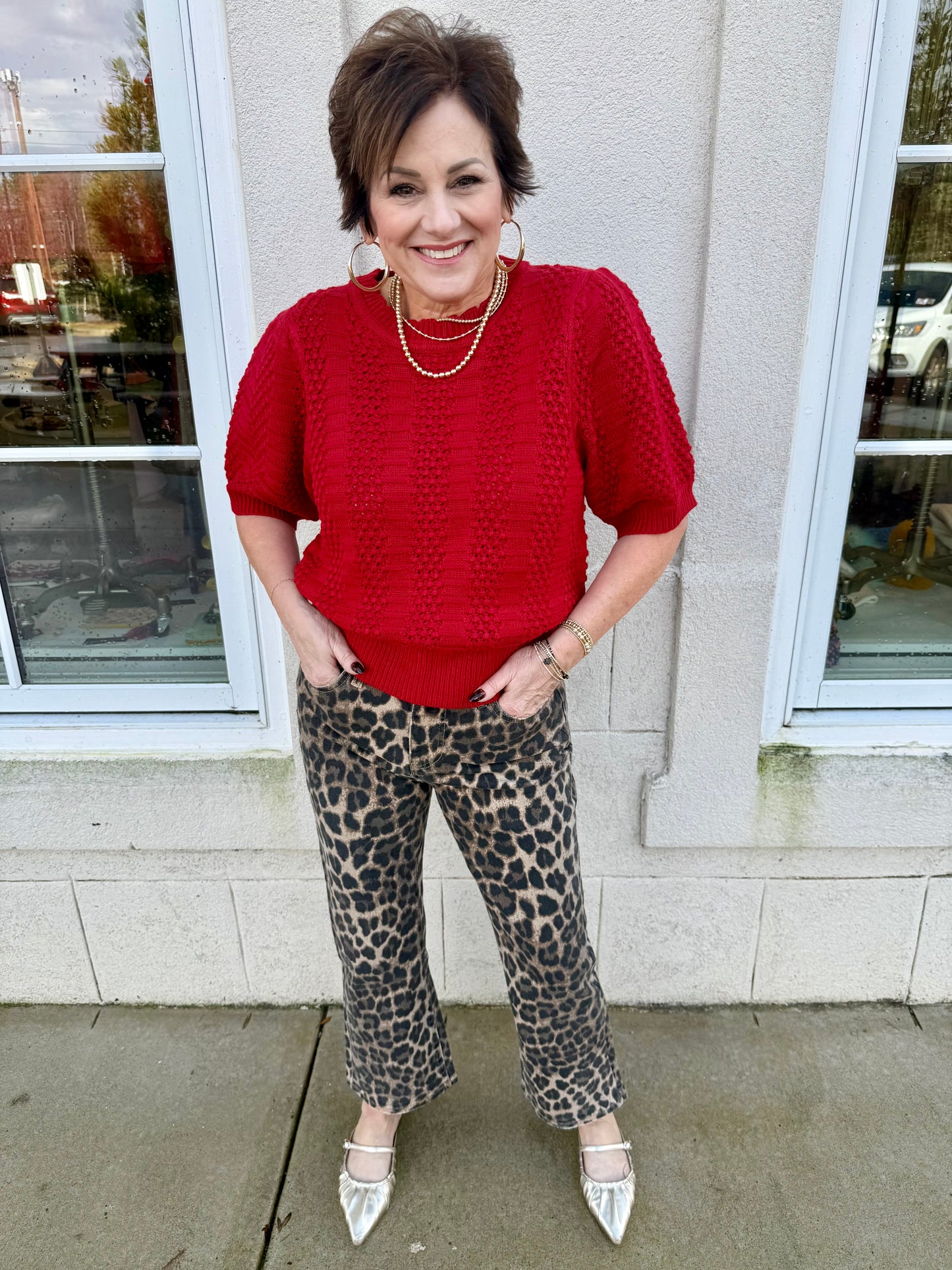 Leopard High Rise Kick Flare