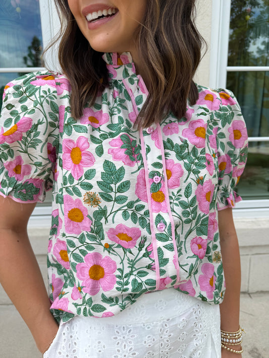 Pink Floral Shirt