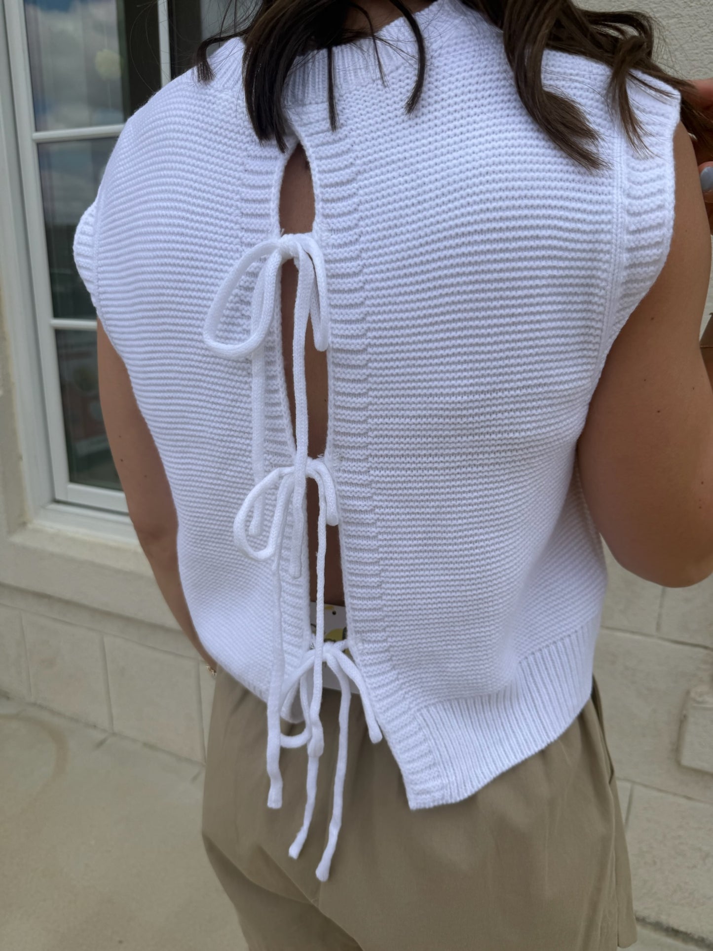 Ivory Simple Knitted Top