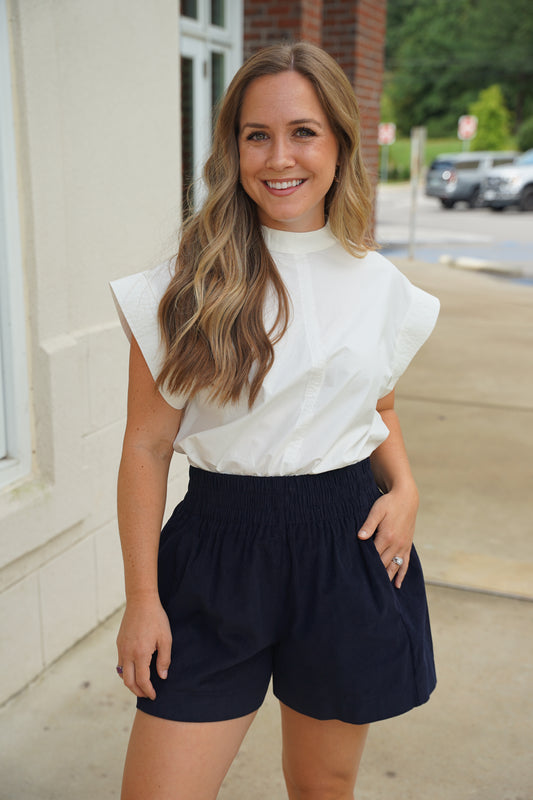 White Short Sleeve Top