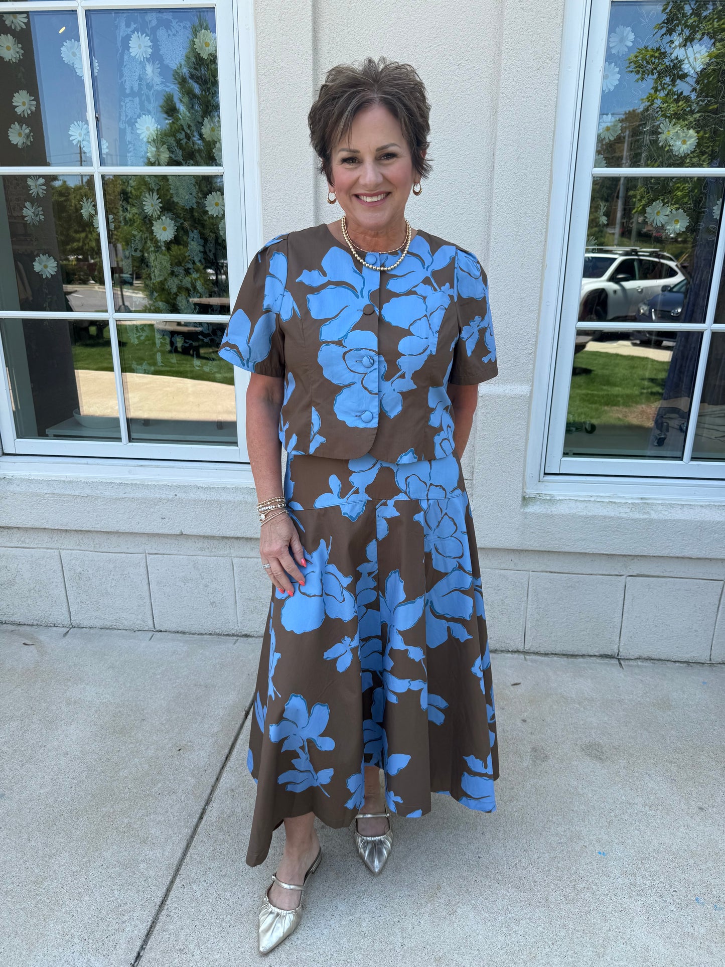 Blue Mocha Skirt Set