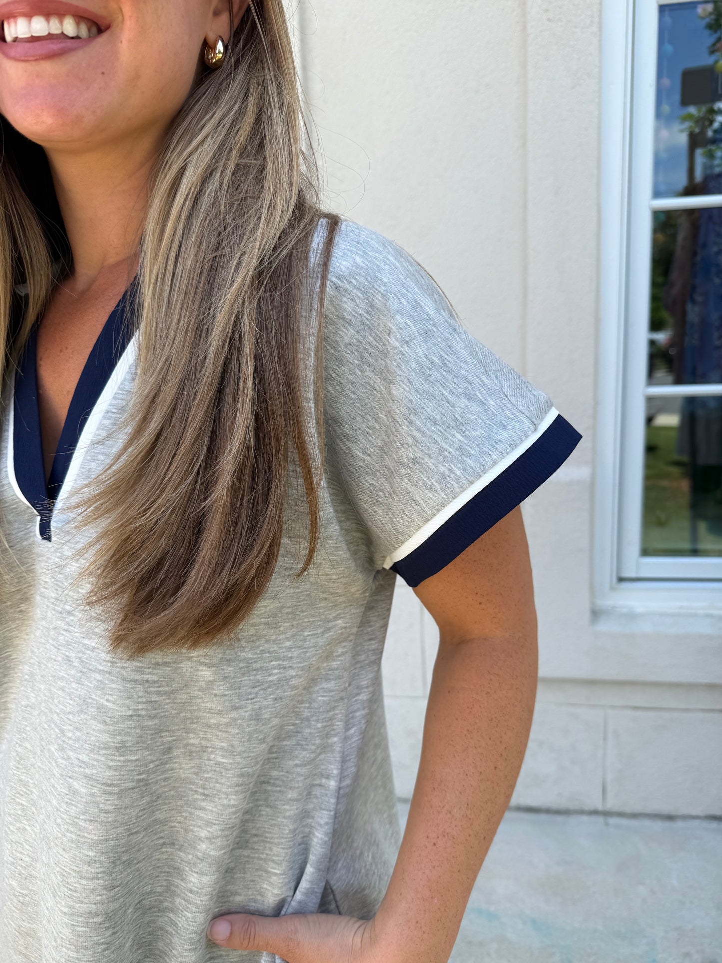 Heather Grey Scuba Casual Dress