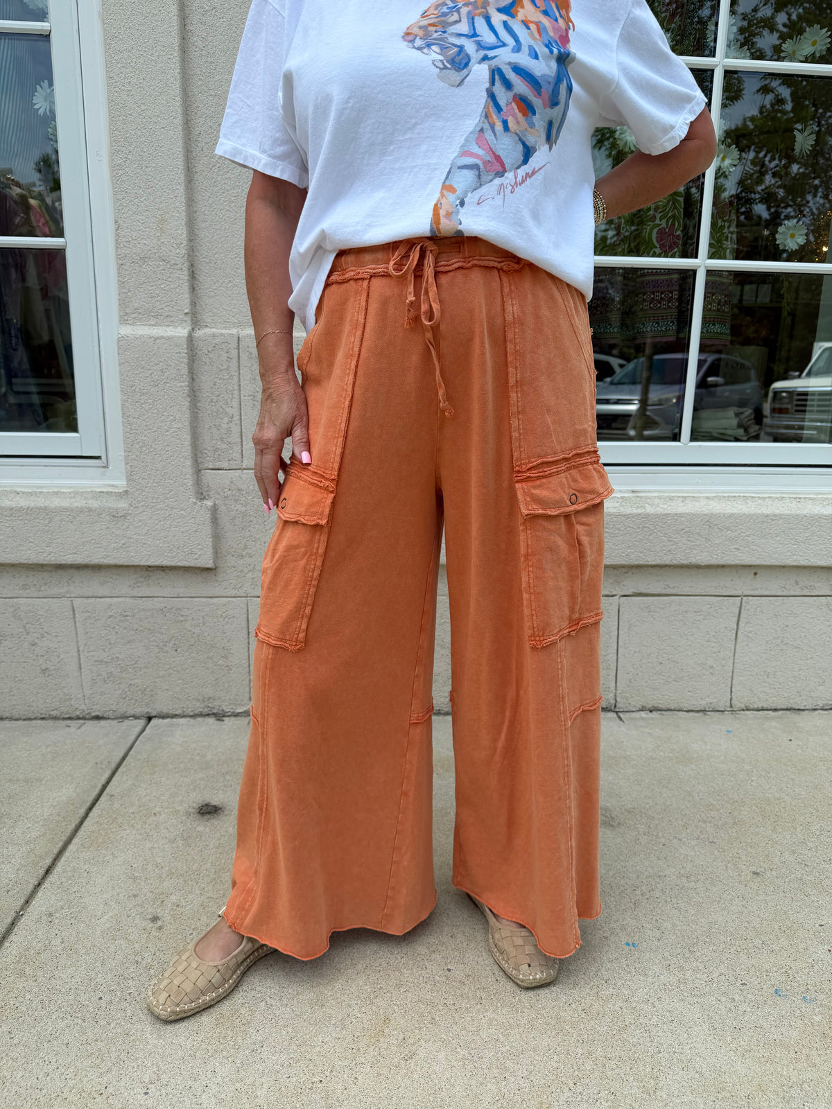 Faded Rust Mineral Washed Cargo Pant