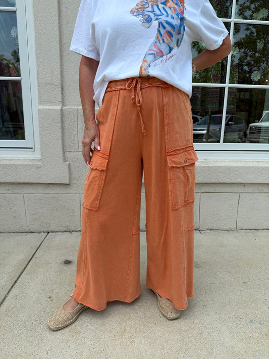 Faded Rust Mineral Washed Cargo Pant