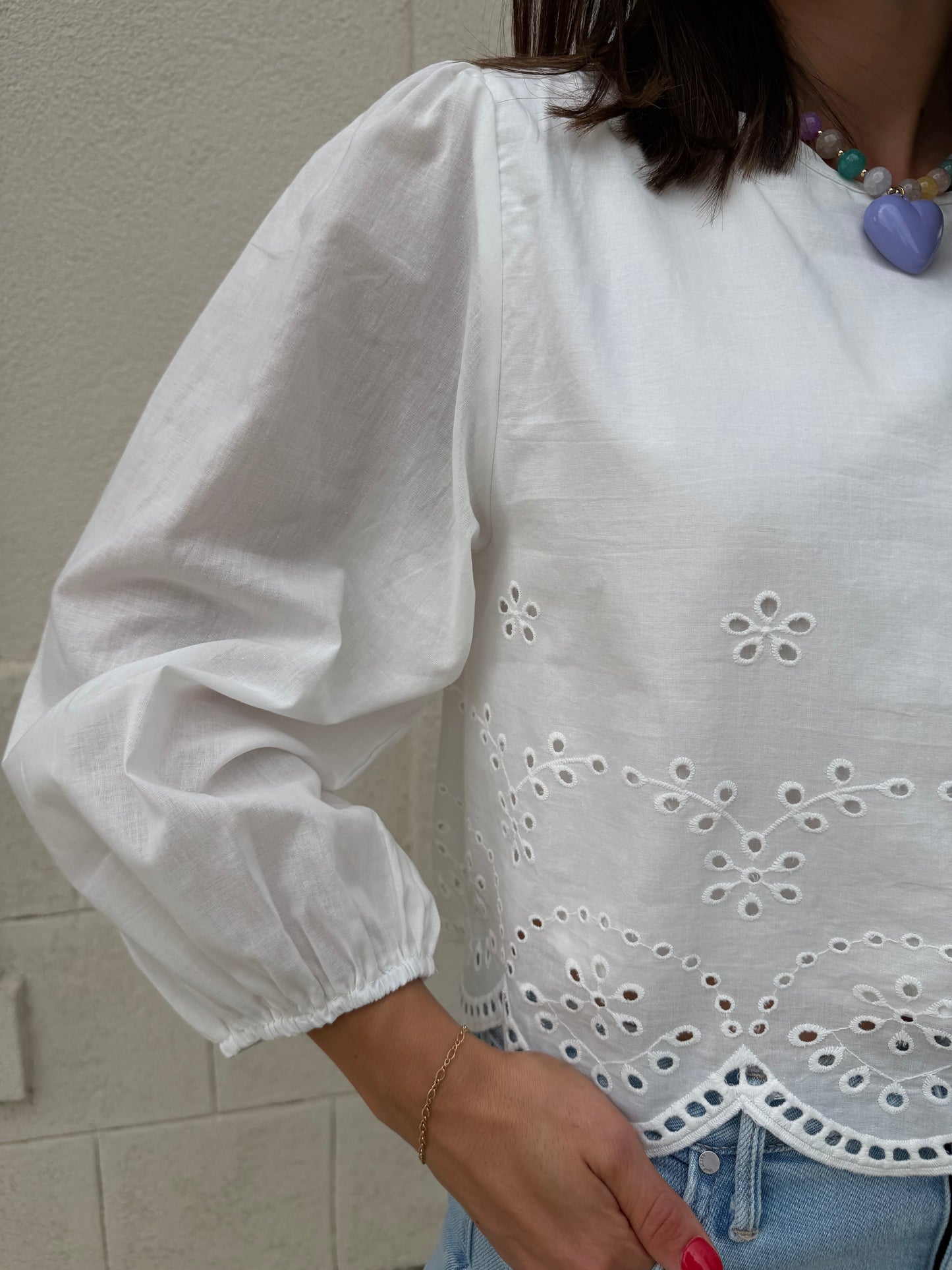 Sea Salt Eyelet Blouse