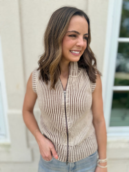Coco Two Tone Zip Up Vest