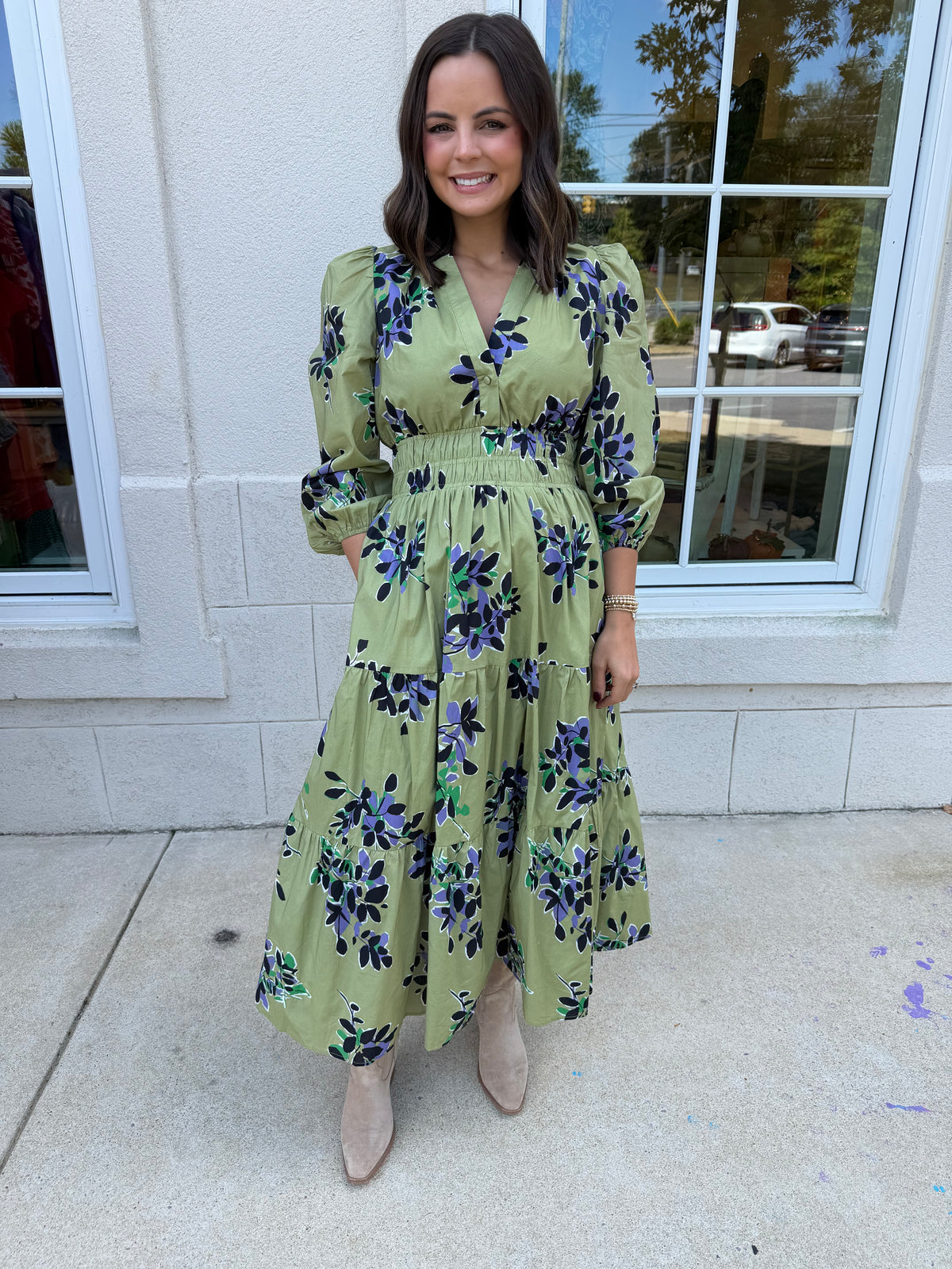 Verdant Leaves Maxi Dress