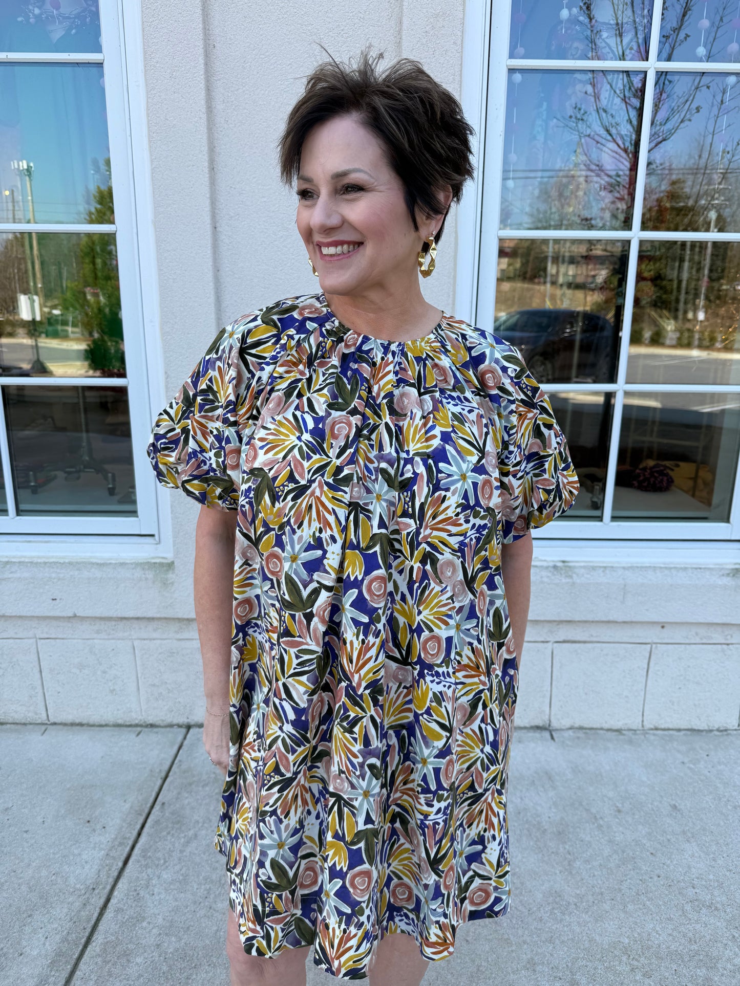 Purple Multi Floral Tunic Mini