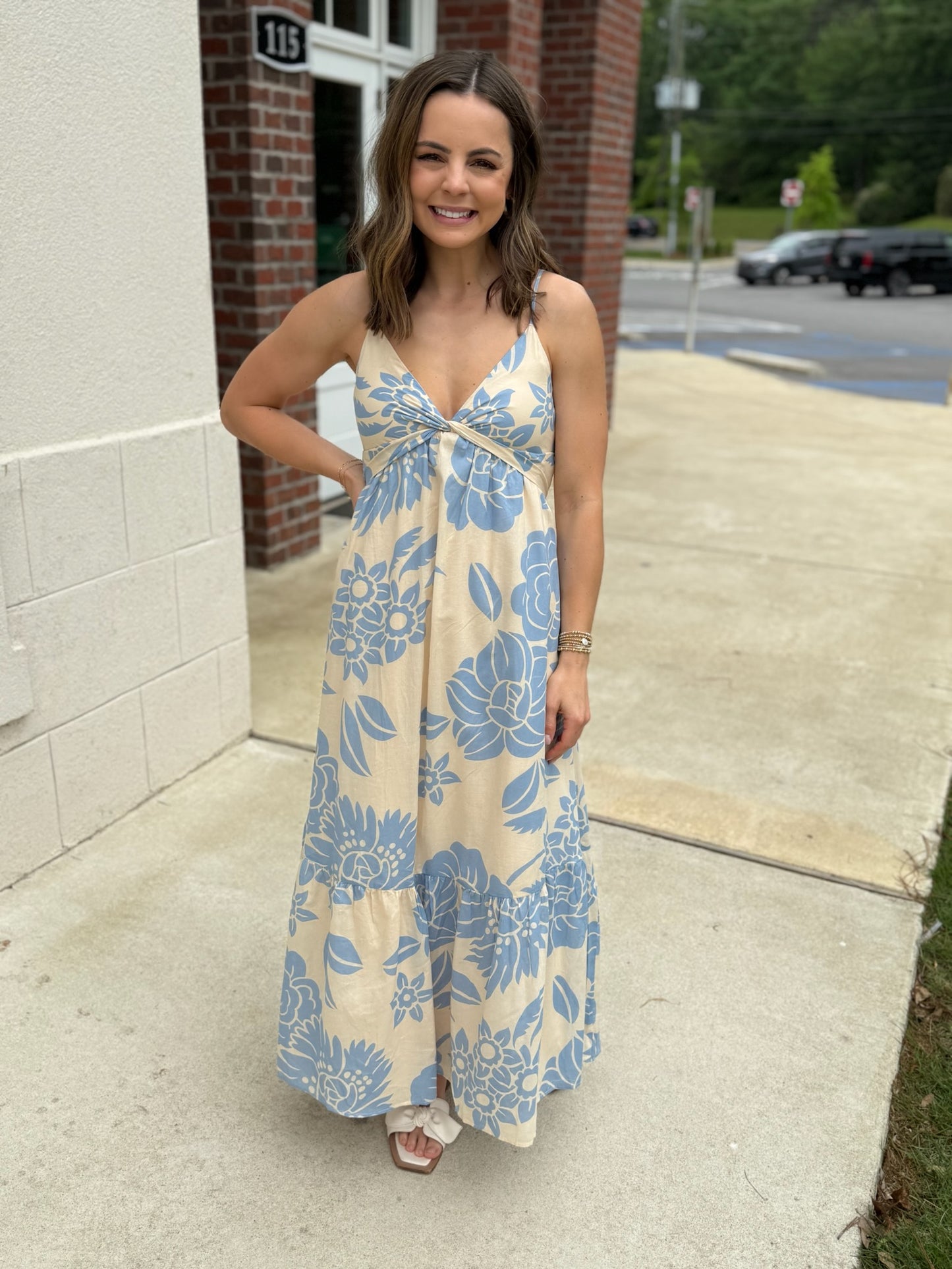 Oatmeal and Baby Blue Midi
