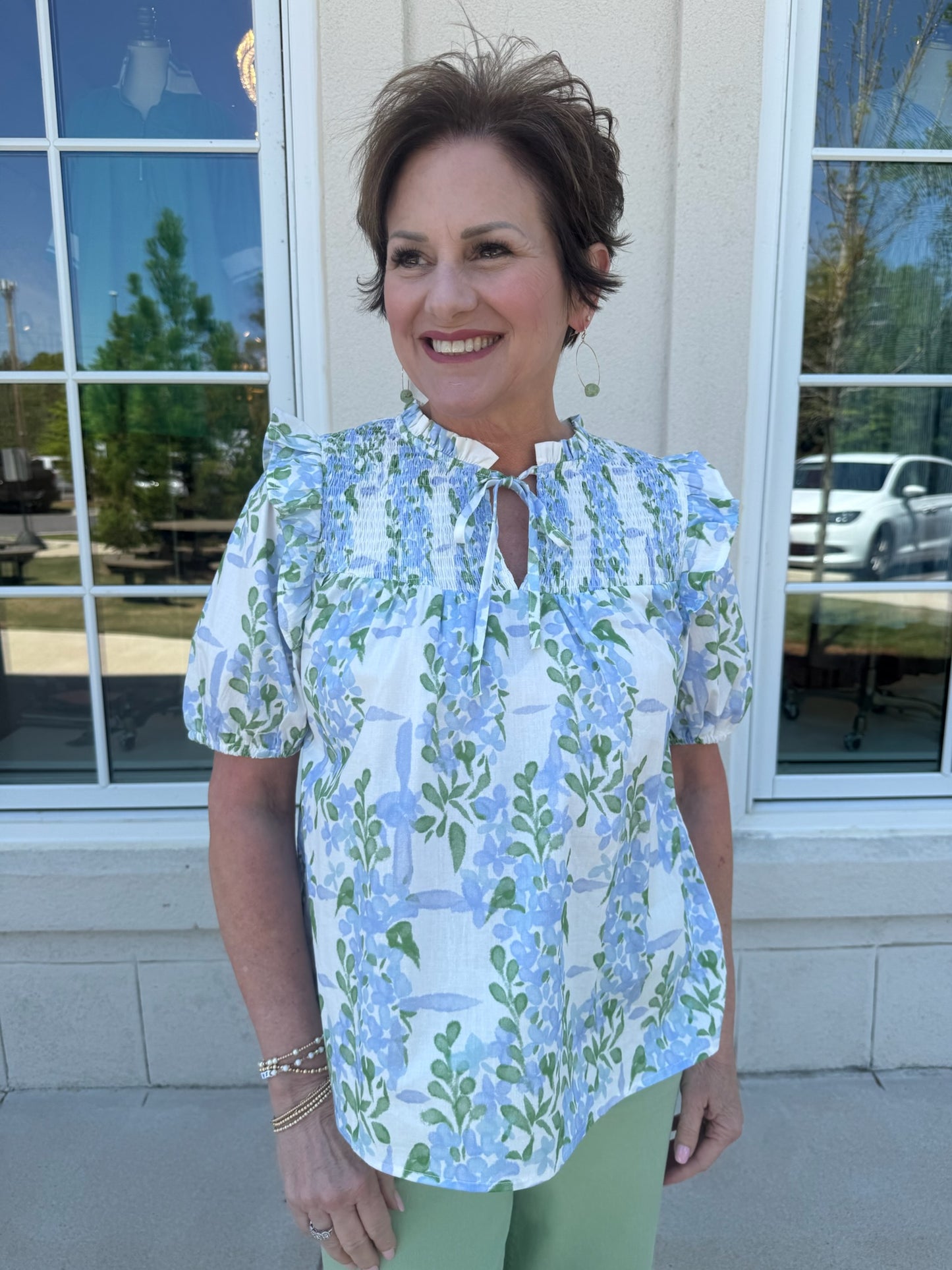 Light Blue Floral Top