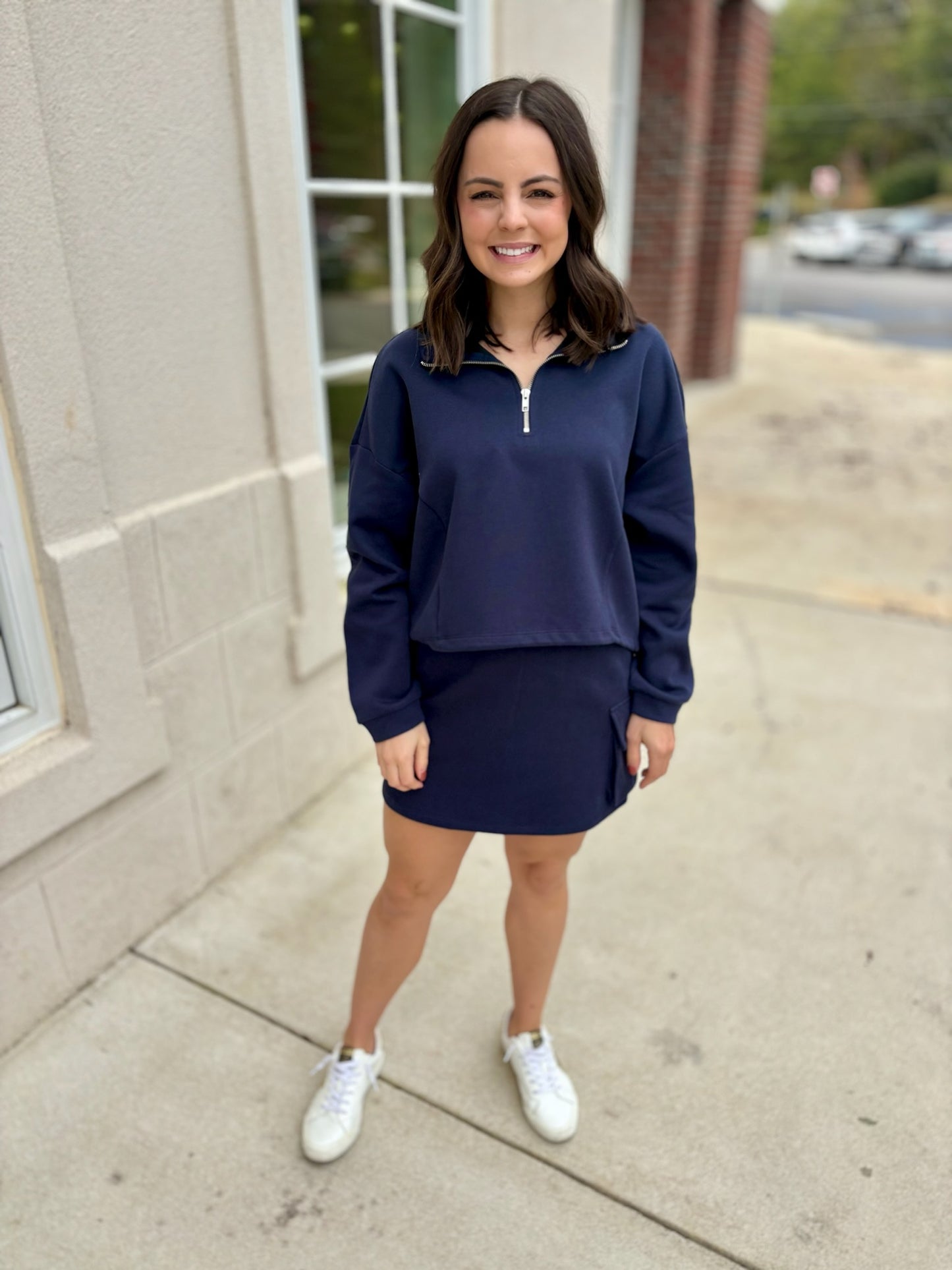 Navy French Terry Skort Set