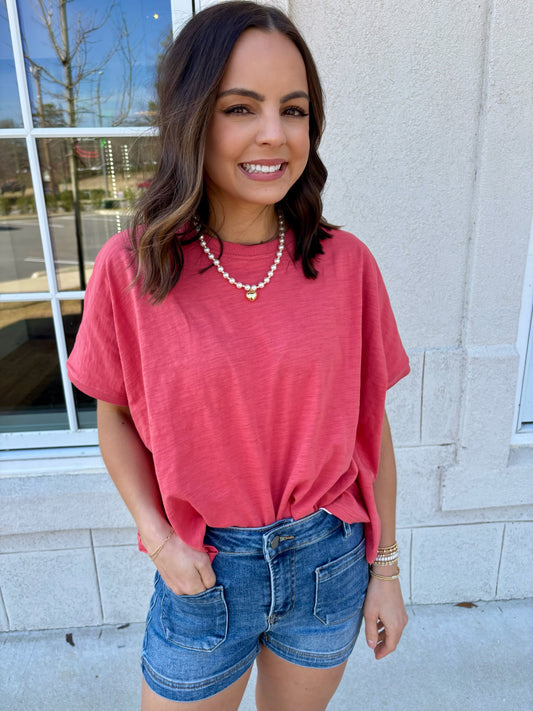 Poppy Slub Knit Tee
