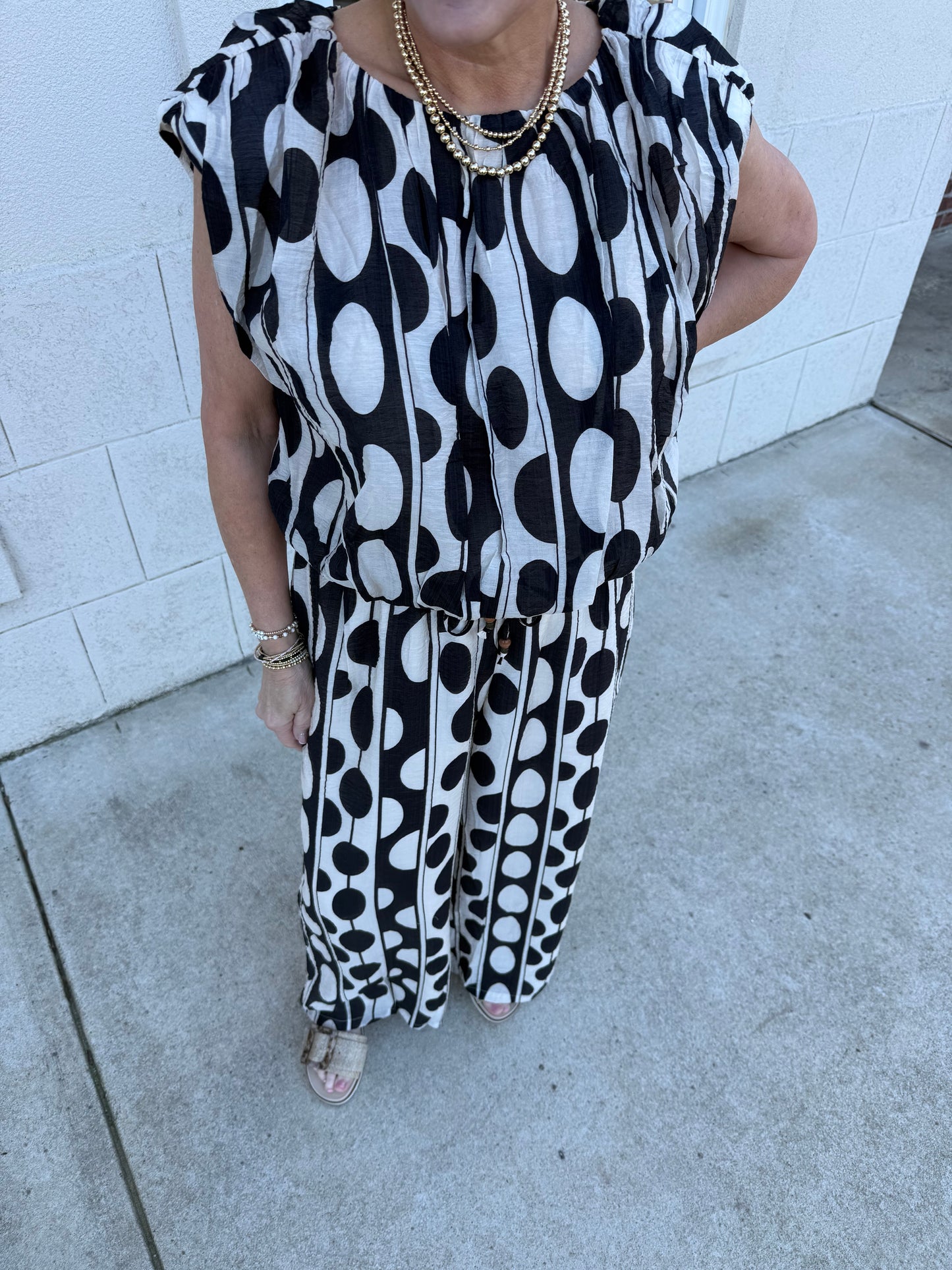 Oval Dotted Print Pants