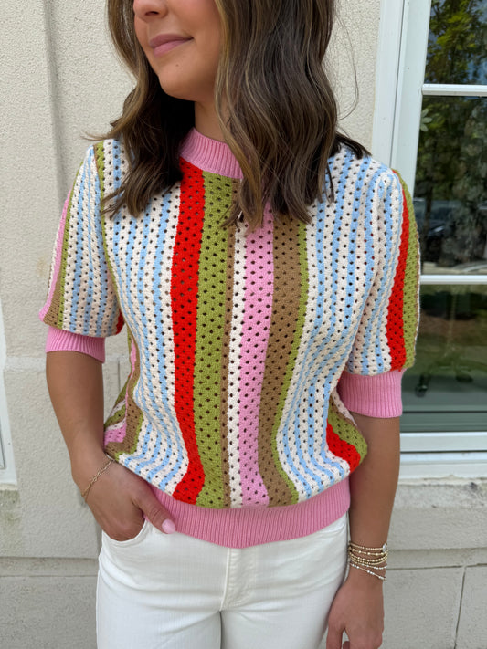 Pink Multi Knit Top