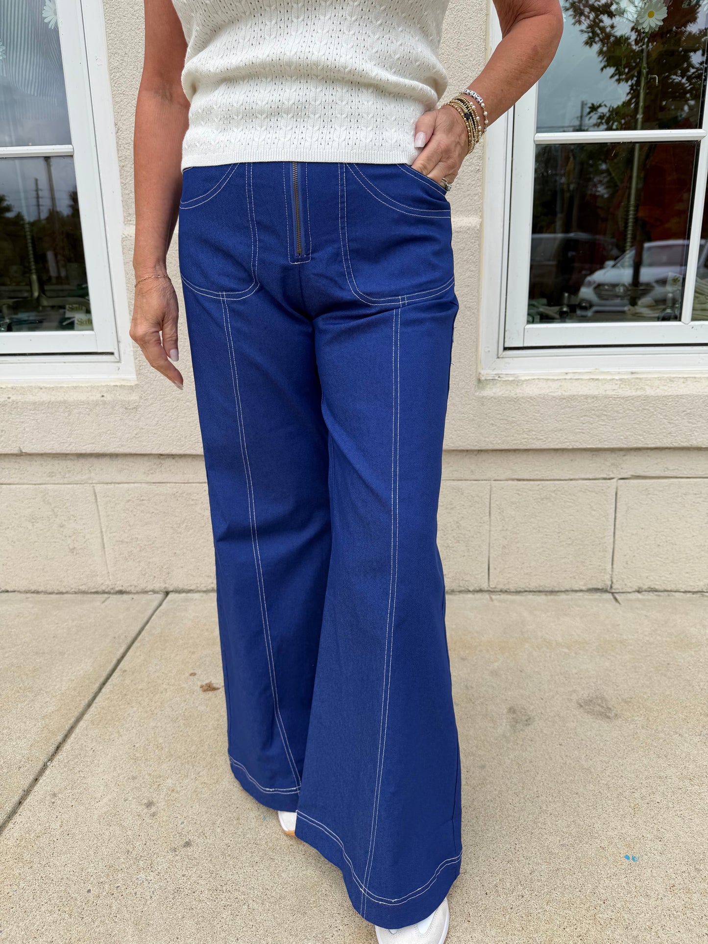Royal Blue Wide Leg Pants