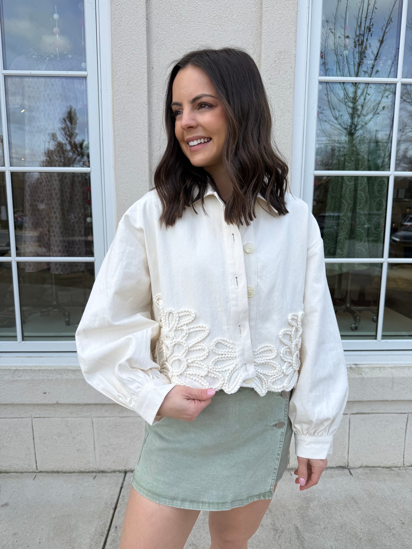 Ecru Embellished Jacket