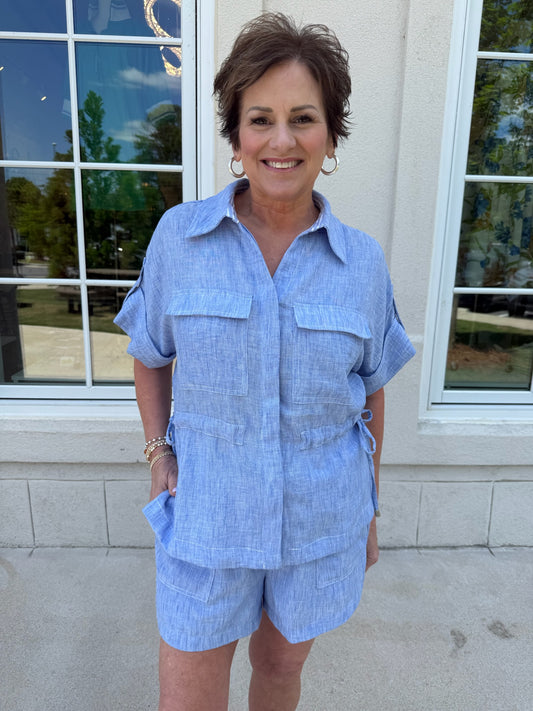 Chambray Pull On Shorts