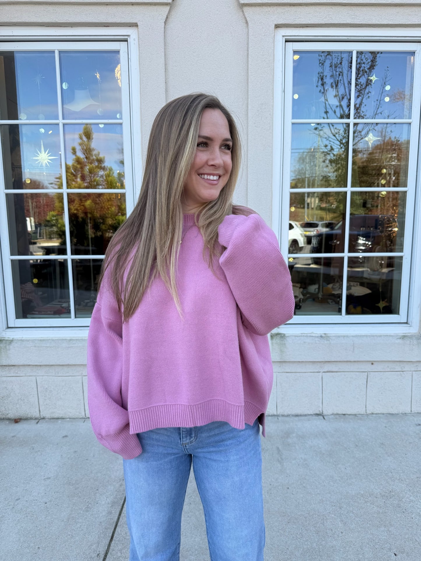 Lilac Drop Shoulder Sweater