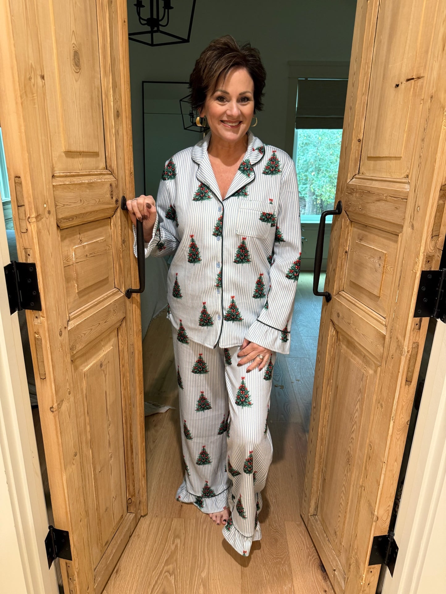 Christmas Tree Striped Pajamas