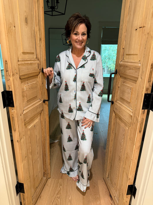 Christmas Tree Striped Pajamas