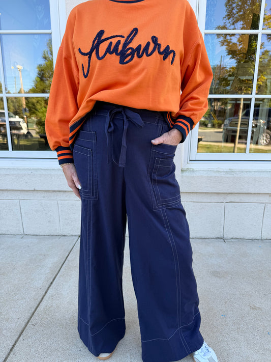 Dark Navy with Contrast Stitching Pants