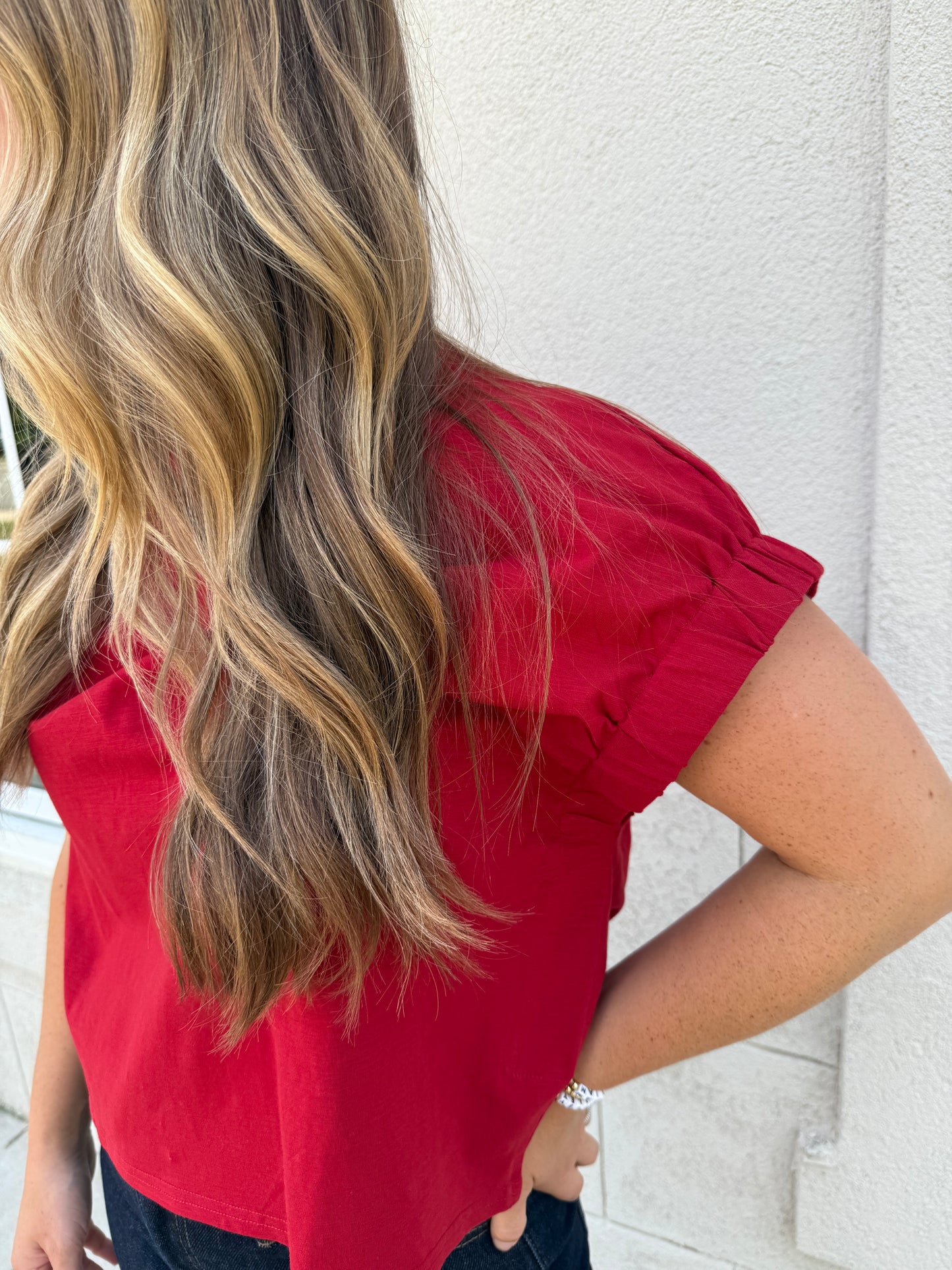 Crimson Oversized Top