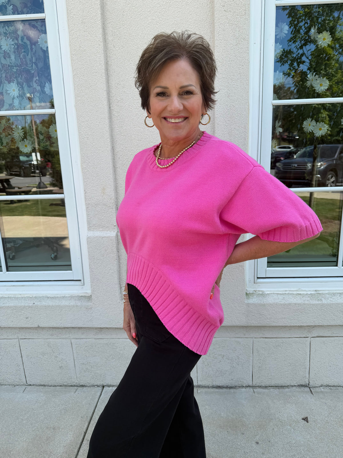Pink Soft Asymmetric Sweater