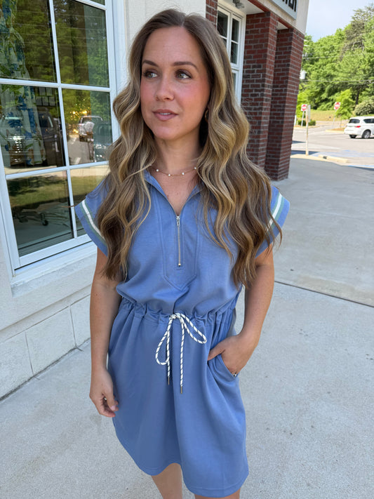 Dusty Blue Half Zip Mini