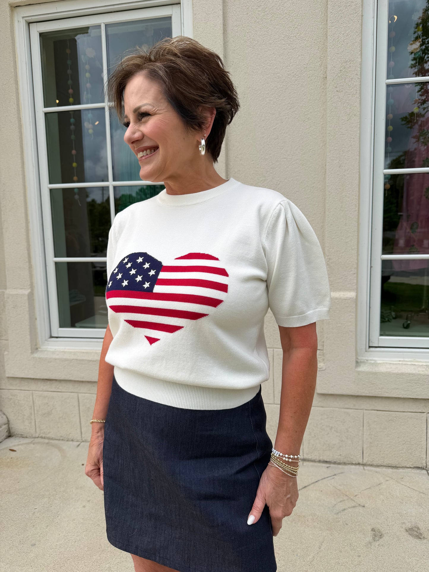 America Heart Sweater Top