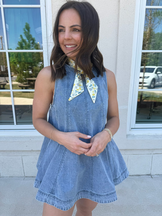 Denim Flared A-Line Top