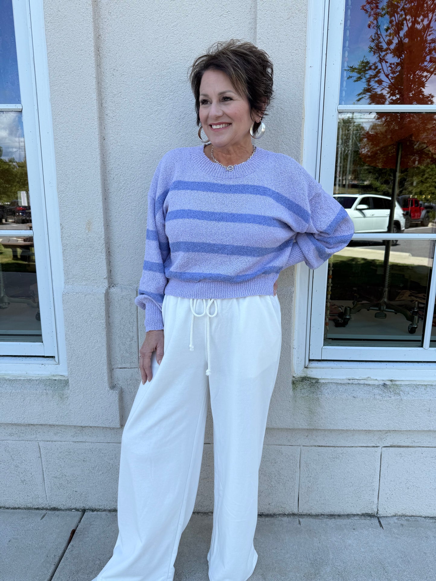 Off White Wide Leg Sweatpant