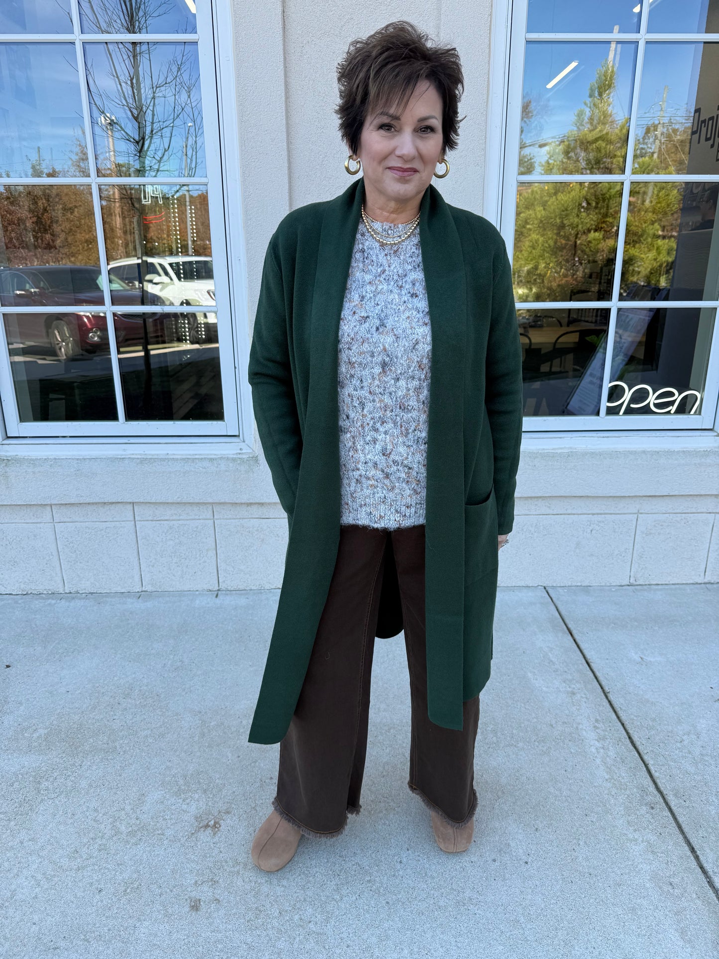 Pine Green Sweater Cardigan