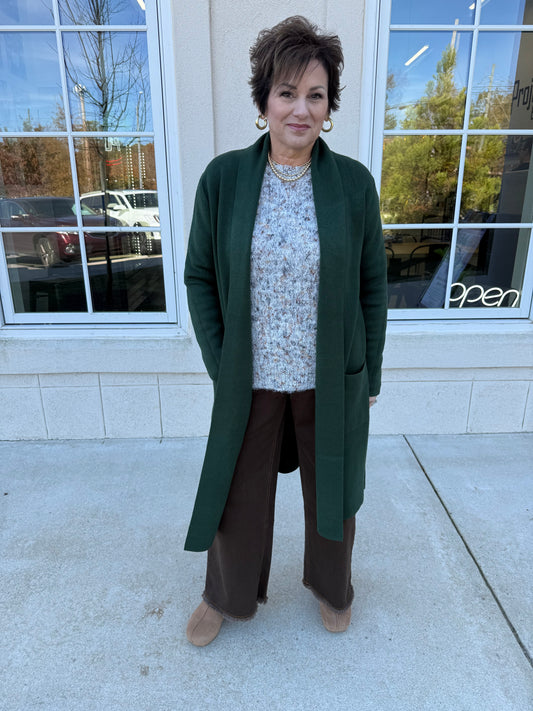 Pine Green Sweater Cardigan